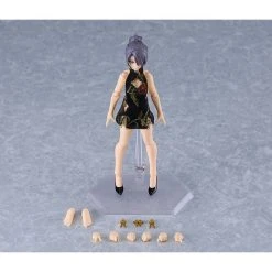 Female Body (Mika) With Mini Skirt Chinese Dress Outfit - Black Figma -Professional Model Toy Store m06914 7