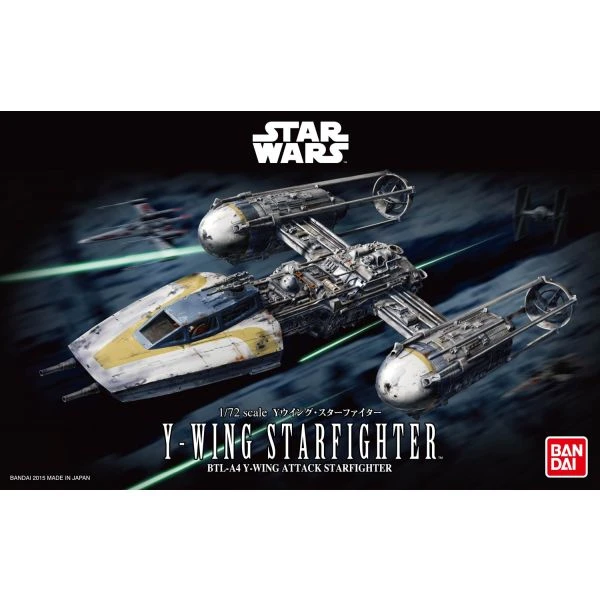 Y-Wing Starfighter "Star Wars", Bandai Star Wars 1/72 Plastic Model 3 Y-Wing Starfighter "Star Wars", Bandai Star Wars 1/72 Plastic Model